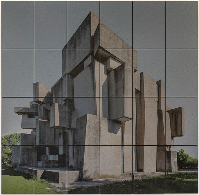Kirche Zur Heiligsten Dreifaltigkeit, Wien, Architekt Fritz Wotruba, Foto auf Filzpapier, 24-teilig, 193x197cm